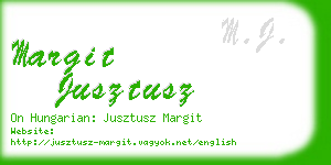 margit jusztusz business card